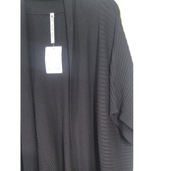 Leo and Nicole Kimono Womens X-Large Black Sweater Short Sleeved Kimono NWT - Picture 3 of 10